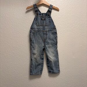 OshKosh Jean denim overalls unisex size 3-6months blue pants length snap close